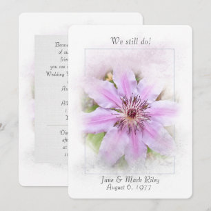 Invitation Mariage Vow Clematis rose-renouveau