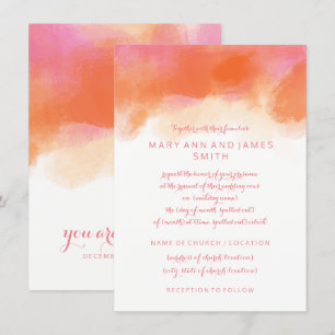 Invitation Mariage Vow Renewal Aquarelle de corail rose pâle