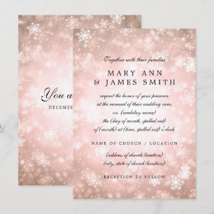 Invitation Mariage Vow Renewal Copper Winter Wonderland