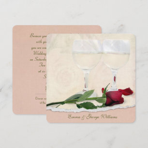 Invitation Mariage Vow Renouvellement Rose et vin