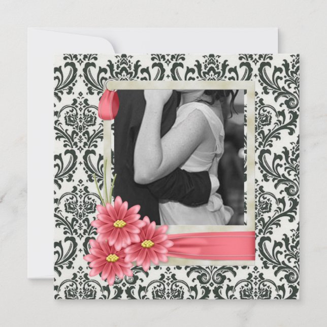 Invitation mariage western country chic avec marguerite rusti (Devant)