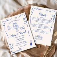 Mariage Whimsical Hand Drake Navy Blue Détails