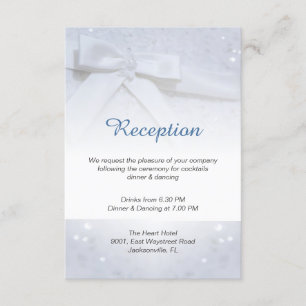Invitation Mariage White Bow Hébergement de réception 2-en-1