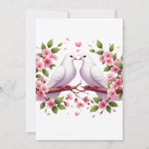 Invitation Mariage White Doves