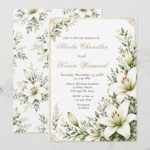 Invitation Mariage White Lily