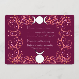 Invitation Mariage Wiccan RSVP - Dieu corné et déesse triple