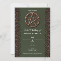 Mariage Wiccan vert Olive Twig Pentacle bois
