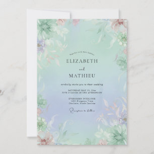 Invitation Mariage Wisteria Céladon en Poudre
