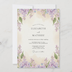 Invitation Mariage Wisteria Crème de Mauve