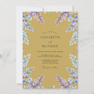 Invitation Mariage Wisteria Pervenche Moutarde au Clair de Lu