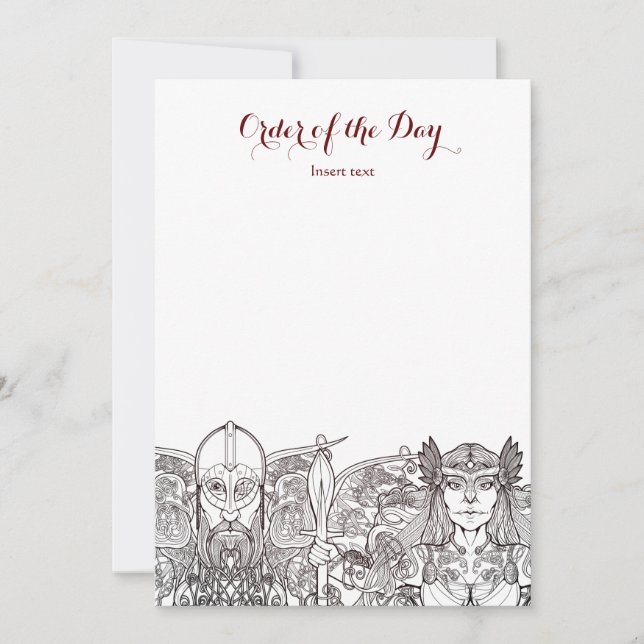 Invitation Mariage Woden & Fríge Ordre du jour (Devant)