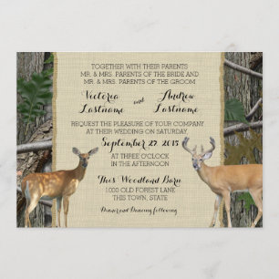 Invitation Mariage Woodland Buck and Doe