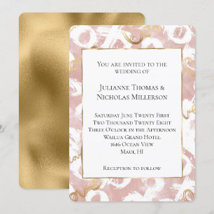 Invitation Mariage XO Rose White Gold Love