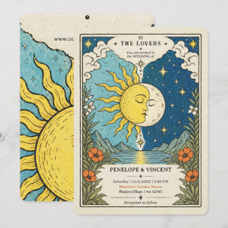 Invitation Mariage Yin Yang Soleil et Lune Tarot 