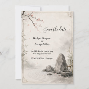 Invitation Mariage Zen Sakura Harmonie Botanique