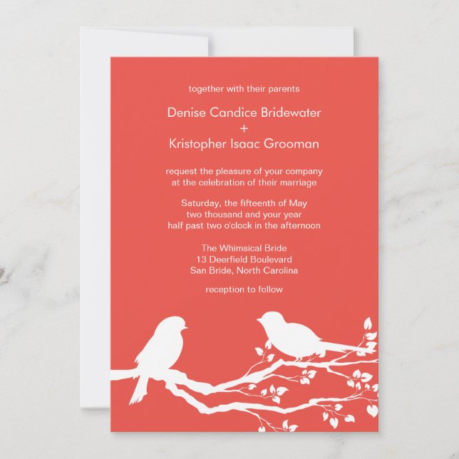 Invitation Mariages de printemps de Carmine Pink Designer Cus (Devant)