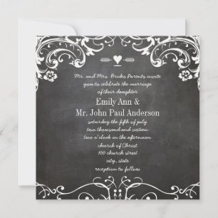 Invitation Mariages de typographie de tableau noir