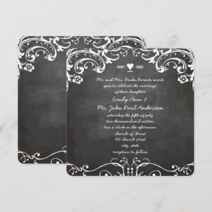 Invitation Mariages de typographie sur tableau noir