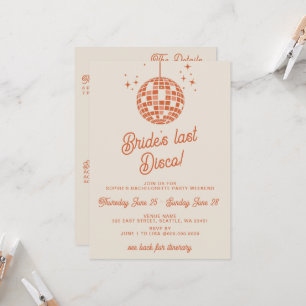 Invitation Mariages Dernier Disco Itinéraire Bachelorette Par