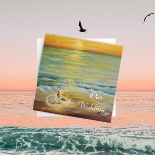 Invitation Mariages sur la plage au coucher du soleil