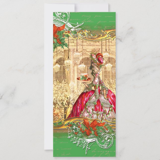 Invitation Marie Antoinette Tea Party Noël (Devant)