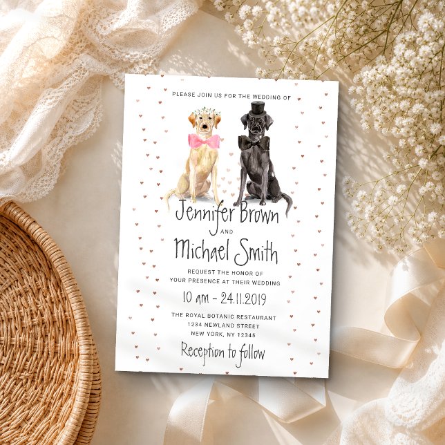 Invitation marié mariée retriever du labrador valentines mari (Créateur téléchargé)