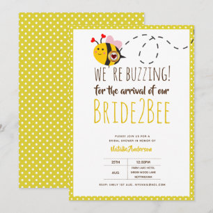 Invitation Mariée 2 BEE mignonne Mariage ou Fête des mariées 