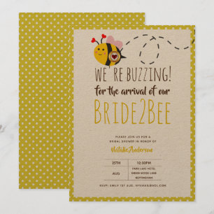 Invitation Mariée 2 BEE mignonne Mariage ou Fête des mariées 