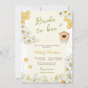 Invitation Mariée à Bee Honey Bumblebee Fête des mariées jaun