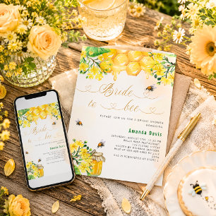 Invitation Mariée à être jaune floral nid d'abeille enterreme