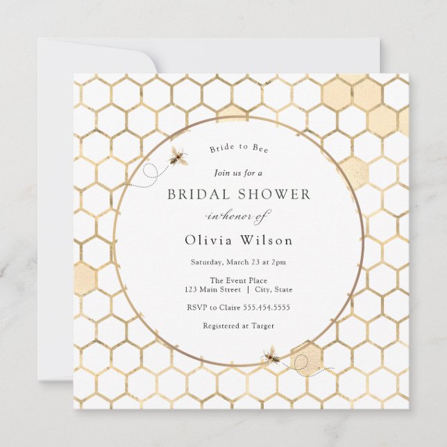 Invitation Mariée à Fête des mariées d'or d'abeille (Devant)