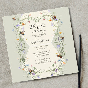 Invitation Mariée à l'abeille Fleurs sauvages Abeilles Enterr