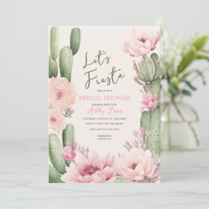 Invitation Mariée Cactus rose rose rose vif Fiesta Boho