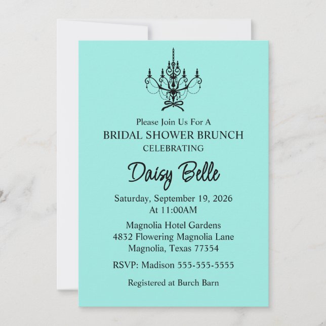 Invitation Mariée & Co. Fête des mariées Turquoise (Devant)