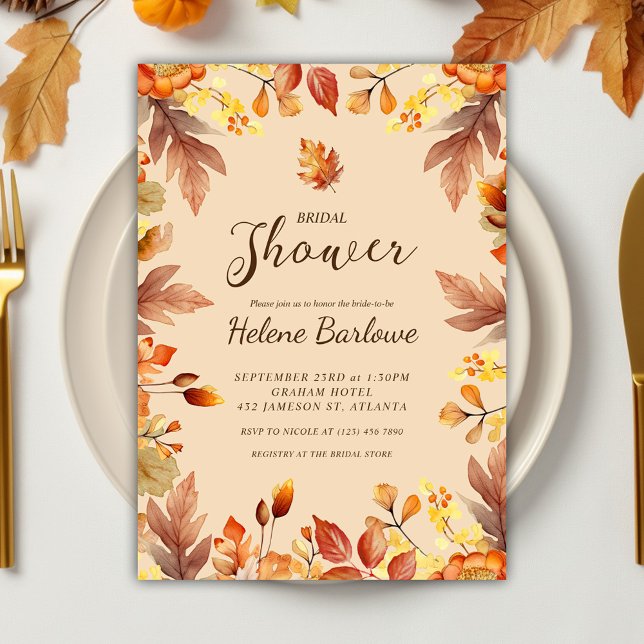 Invitation Mariée d'automne pour être Rustique Fête des marié (Elegant Rustic Fall Bridal Shower Invitation)