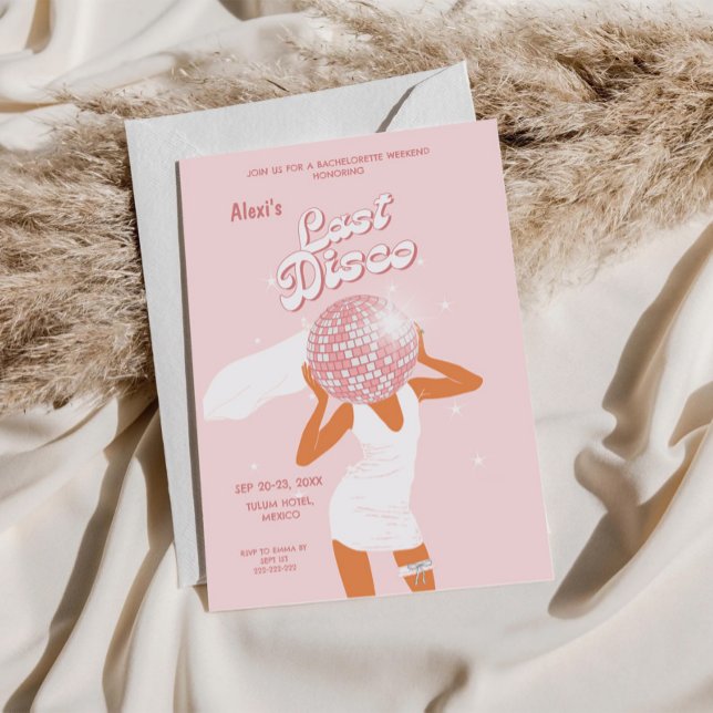 Invitation Mariée de fille Disco Dernière rose (Créateur téléchargé)