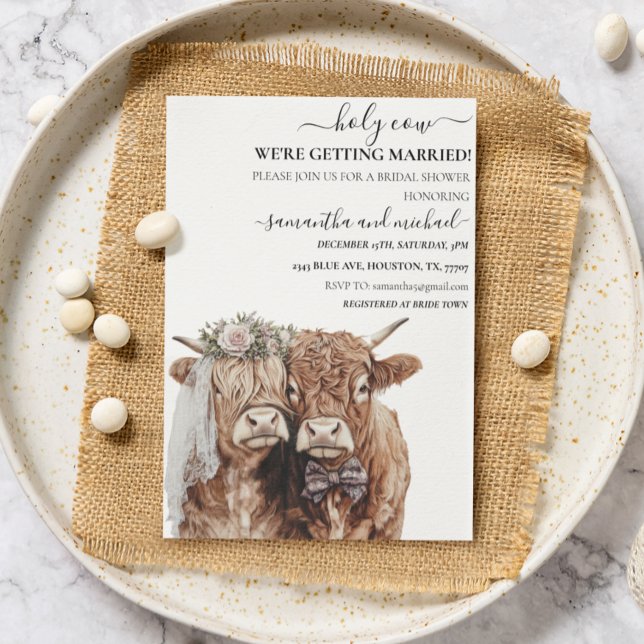 Invitation Mariée de la mariée de la Highland de la vache Sai (Créateur téléchargé)