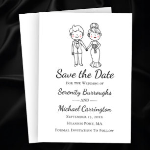 Invitation Mariée de mariée de dessin animé Mariage Enregistr