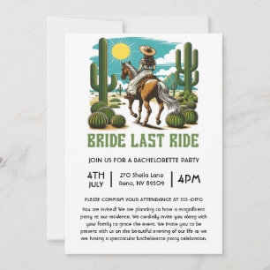 Invitation Mariée Dernier Ride Spinster Bachelorette Party