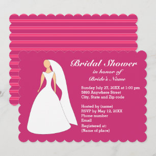 Invitation Mariée en Fête des mariées rose foncée nuptiale