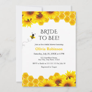 Invitation Mariée en nid d'abeille jaune à la douche de maria