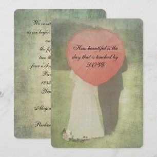 Invitation Mariée et chambre Mariage campagnard à l'ancienne