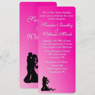 Invitation Mariée et fille Fuchsia