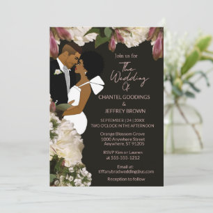 Invitation Mariée et marié afro-américains Mariage noir