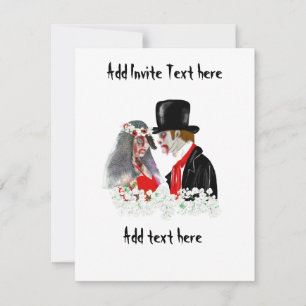 Invitation Mariée et marié mariage zombie personnalisée