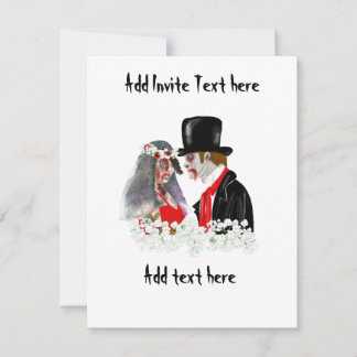 Invitation Mariée et marié mariage zombie personnalisée