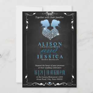 Invitation Mariée et mariée - Deux mariées Mariage - Lesbienn
