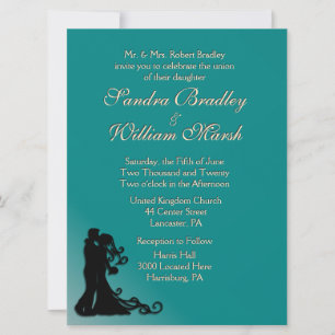 Invitation Mariée et Turquoise