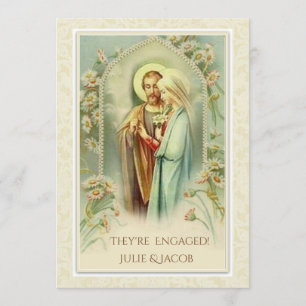 Invitation Mariée Fiançailles catholique traditionnelle Maria