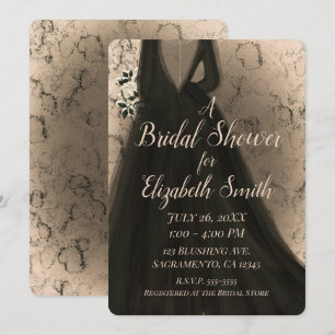 Invitation Mariée Moderne Noir & Rose Pêche Glamour Enterreme